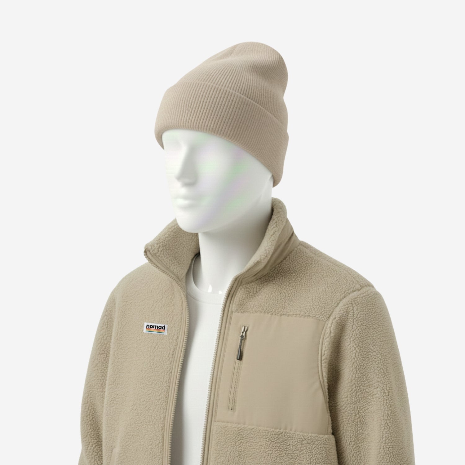 forro polar brooker beige para hombre