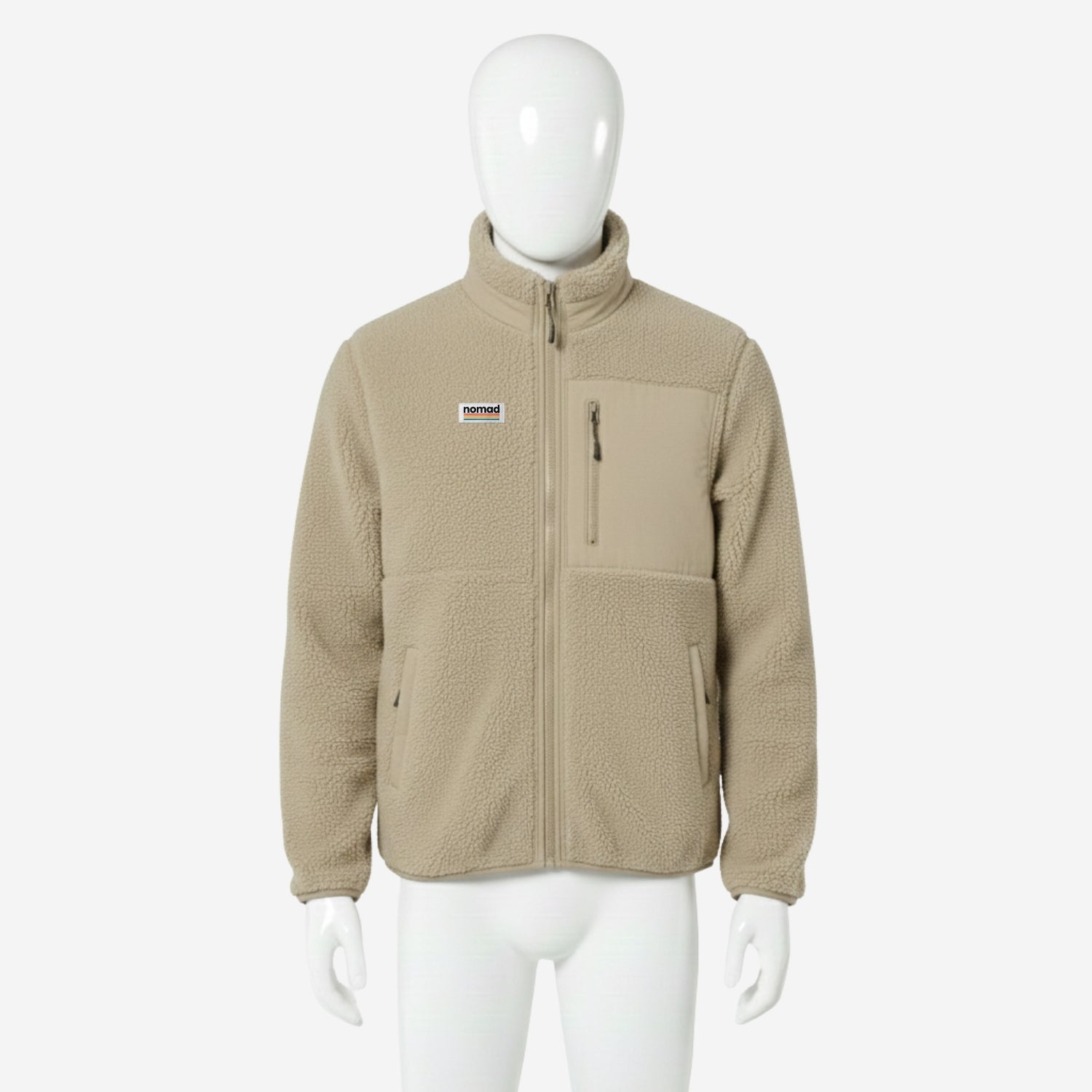 forro polar brooker beige para hombre