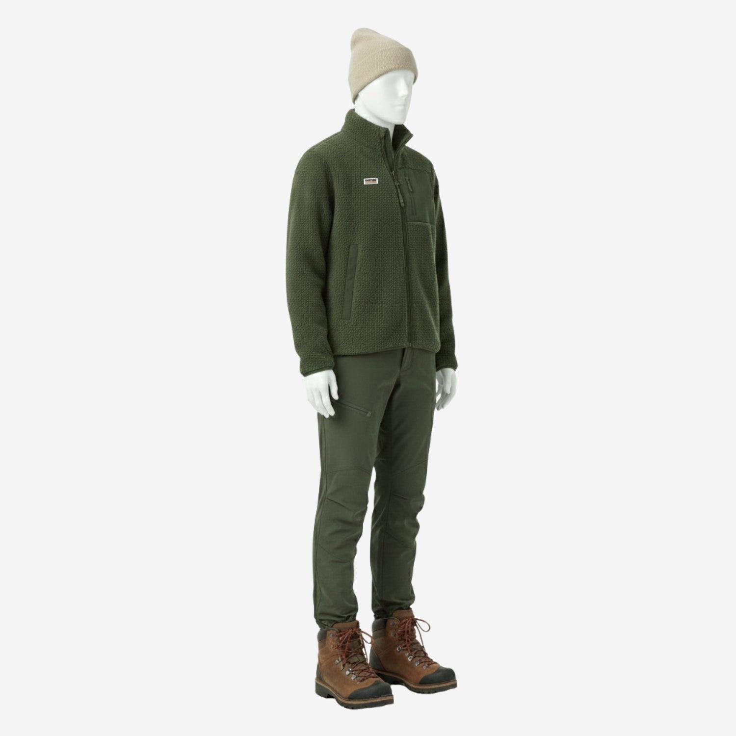 forro polar brooker khaki para hombre