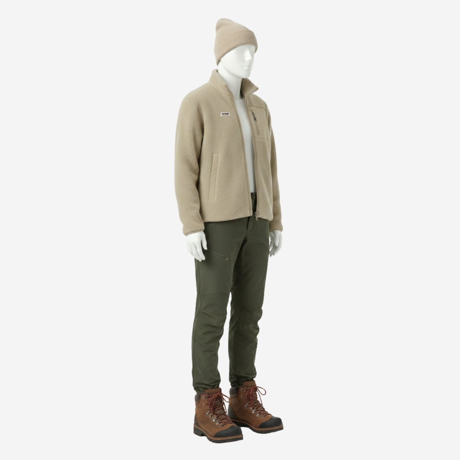 forro polar brooker beige para hombre