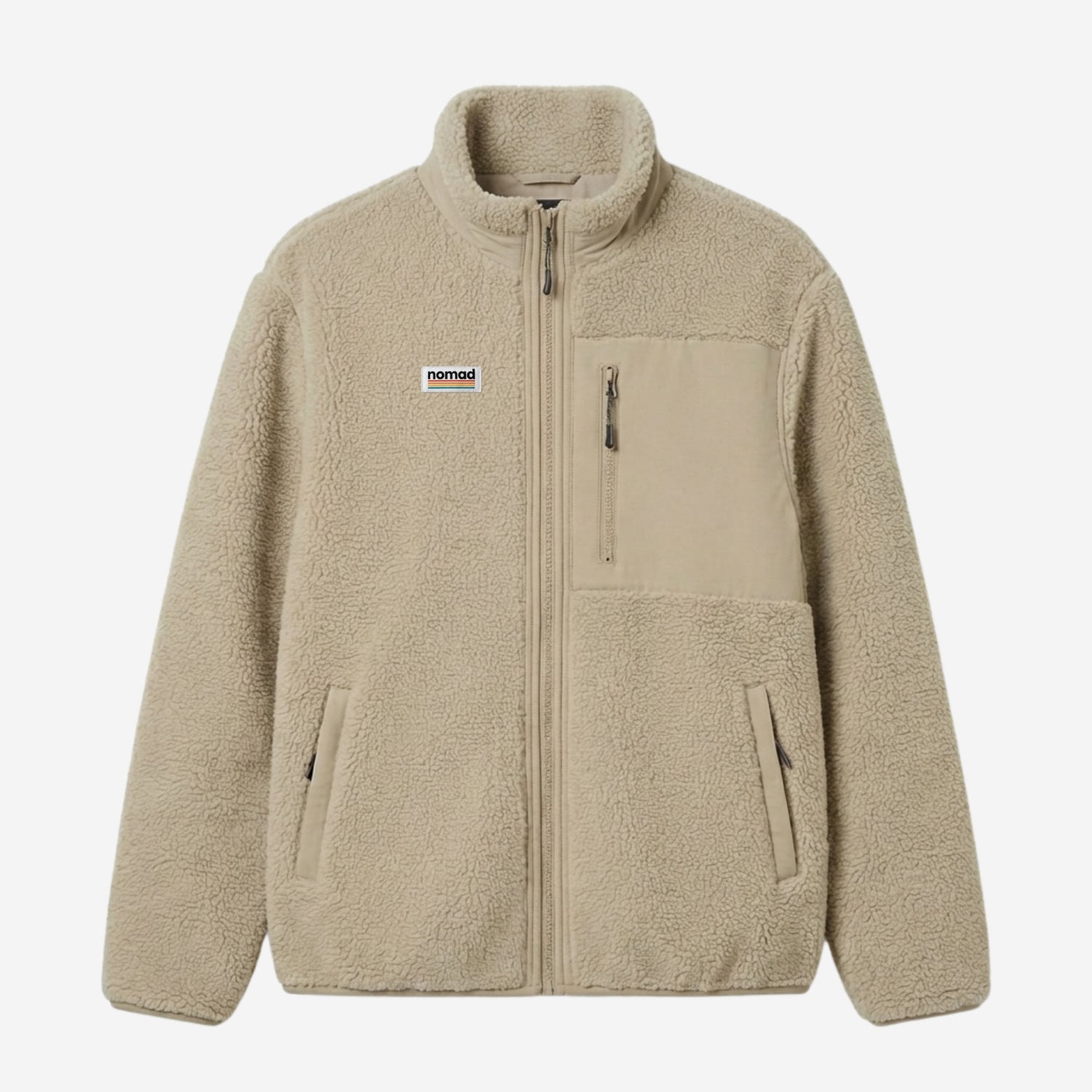 forro polar brooker beige para hombre