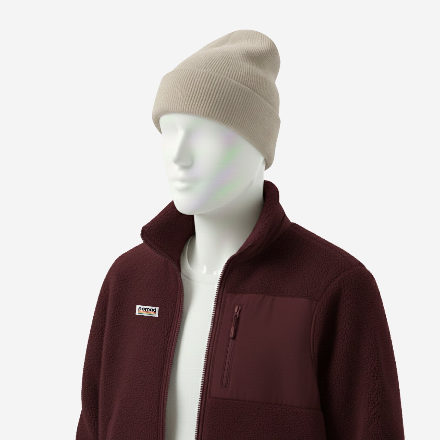 forro polar brooker granate para hombre