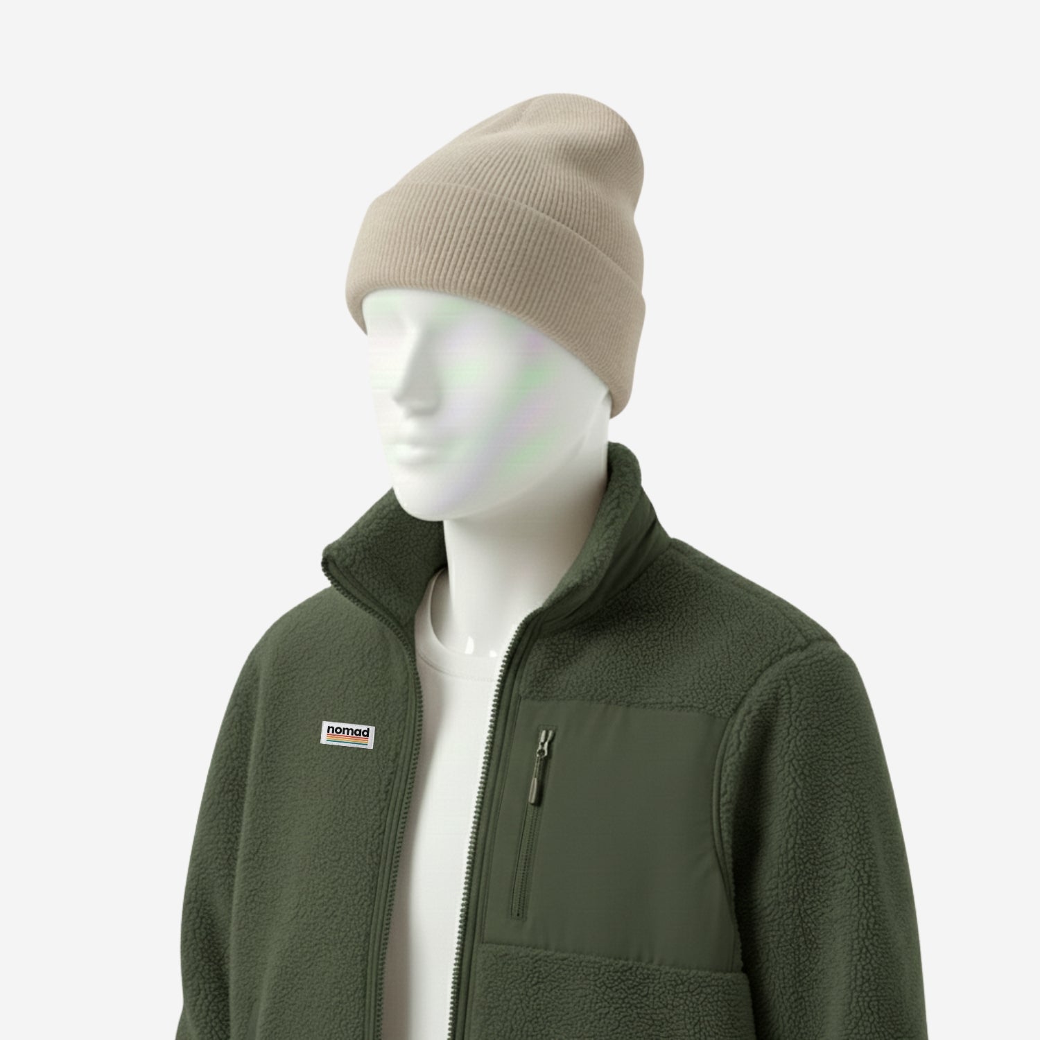 forro polar brooker khaki para hombre
